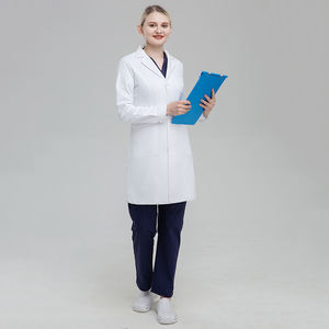 Bata de Laboratorio Blanca con Logotipo Personalizado para Hombres y Mujeres, Uniforme Médico con Cuello de Solapa, Manga Larga, Bata de Doctor, Bata Quirúrgica de Hospital - Product Image 3