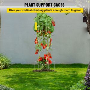 Supporti per Pomodori 30x30x117 cm, Confezione da 10, in Acciaio Rivestito in PVC Argento, Torri di Supporto per Piante Rampicanti e Reti da Giardino - Product Image 2