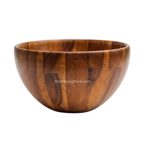 Tazón de Ensalada de Madera, Diseño Natural Mixto, Tamaño Grande, Solo Lavar a Mano, Ecológico, Antibacteriano, Utensilio Hecho en Fábrica Vietnamita - Product Image 5