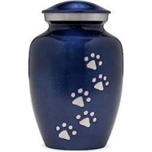 Urne funéraire Paw Print Bend, finition antique, en métal, pour cendres d'animaux, artisanale, style européen, fournitures funéraires - Product Image 4