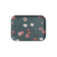 Plateau ovale en métal émaillé imprimé antique, motif botanique et oiseaux, pour table basse, plateau de service, présentoir à bijoux et bibelots, vente en gros