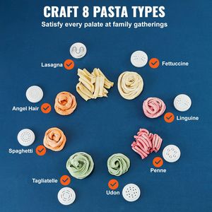 Macchina Automatica Elettrica per Pasta e Noodle con 8 Forme, 150W, 4 Modalità Intelligenti e Capacità di 500g di Farina - Product Image 3