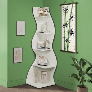 Wall <b>Corner</b> Bookshelf Practical and Space-Saving Bookcase for Home or Office Use - Product Image 6