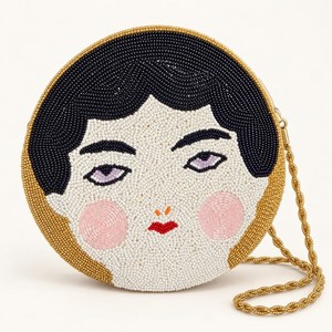 Sac à main rectangulaire fait main perlé avec broderie florale en coton, fermeture éclair, bandoulière chaîne, sac bandoulière pour soirée - Product Image 2