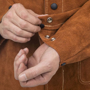 Chaqueta de Soldadura de Cuero Vacuno Premium, Resistente al Fuego y al Calor, Protección Contra Quemaduras, Chaqueta de Seguridad para Soldador, Equipo de Protección Personal Industrial - Product Image 6