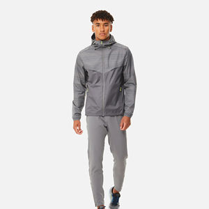 Chaqueta cortavientos 100% poliéster para hombre, con cremallera completa, logotipo personalizado impreso, ropa deportiva y para exteriores ligera, OEM - Product Image 1