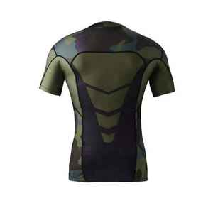 เสื้อรัดกล้ามเนื้อ MMA ดีไซน์เรียบง่าย ปรับแต่งได้ สำหรับผู้ชาย ทรงเข้ารูป ระบายอากาศได้ดี ผลิตจากโพลีเอสเตอร์/ไนลอน แขนครึ่งตัว ราคาประหยัด - Product Image 4