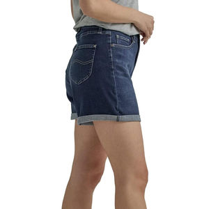 Nouveauté : Short en jean bleu uni pour femme avec poches, en coton, coupe courte, style Hot Pant - Product Image 6