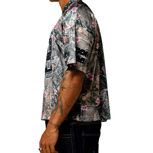 Camiseta de Fútbol Americano de Malla Transpirable al por Mayor, Estilo Urbano Oversize, Estampado Floral Camuflado, Poliéster, Personalizable para Equipos, Marca USA, 300g - Product Image 3