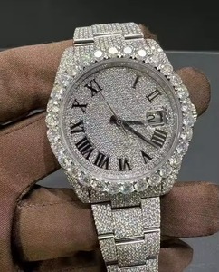 Montre de luxe pour femmes en acier inoxydable, cadran rond de 36mm, date analogique, cristal saphir, mouvement à Quartz, fermoir pliant - Product Image 4