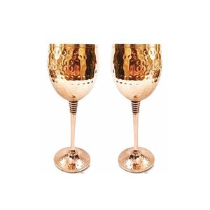 Vintage Hammered Copper Coupe Goblet | Luxury Barware & Hospitality Drinkware - Product Image 2