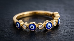 Anillo Apilable con Bisel Azul, Moderno, Oro Amarillo de 14K, Diamante Cultivado en Laboratorio, Certificado IGI, Banda Delicada, Regalo, Joyería Personalizada OEM - Product Image 2
