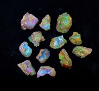 Lot de pierres précieuses d'opale éthiopienne naturelle multi-feu, brutes et non taillées, 13-29 mm, 100 carats, pour la création de bijoux