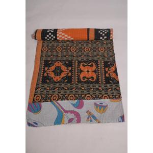 Colcha Tradicional India de Algodón Kantha Gudri, Cubrecama Reversible Vintage, Manta Decorativa - Product Image 3