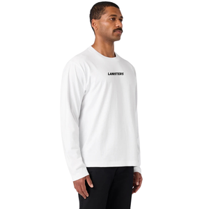 T-shirt à manches longues pour homme, coupe classique, col rond, poignets ouverts, petit imprimé central sur la poitrine, haut en maille pour usage quotidien, fabricant OEM personnalisé en gros - Product Image 6