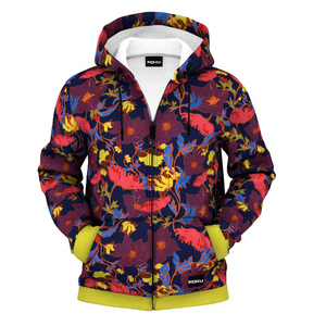 Sweats à capuche zippés avec logo personnalisé unisexe pour hommes femmes enfants hiver Sweat à capuche coloré avec fermeture éclair et col à capuche à motif uni - Product Image 1