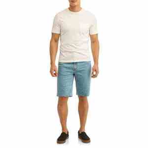 Men's <b>White</b> Knitted Denim <b>Shorts</b> XL Loose Fit Embroidered Straight Leg Breathable Quick Dry Summer Casual Streetwear - Product Image 5