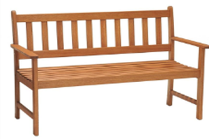 Banco de Jardín Moderno de Madera de Teca, Asiento para Patio Exterior, Sillón con Respaldo de Listones, para Descansar en el Patio Trasero - Product Image 1