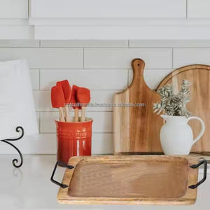 ถาดไม้มะม่วงสำหรับตกแต่งพร้อมที่จับโลหะสำหรับโต๊ะกาแฟและโต๊ะอาหารสำหรับการจัดหาทั่วโลกจากอินเดีย - Product Image 5