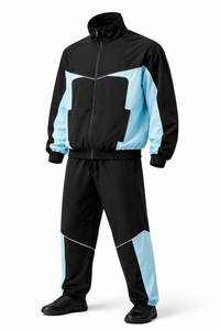 Premium Black Zipper Nylon Windbreaker <b>Set</b> Custom Wholesale Factory Supplier USA Casual Autumn Streetwear Jacket Pants Outfit - Product Image 5