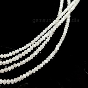 White Diamond Faceted Rondelle <b>Beads</b> 1.5-2mm Natural White Diamond <b>Beads</b> Rondelle <b>Loose</b> <b>Beads</b> For Jewelry Making - Product Image 1