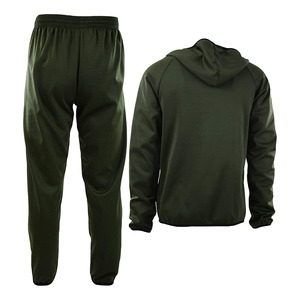 Conjunto Deportivo Unisex Color Borgoña, Sudadera con Capucha y Cierre de Cremallera, Pantalones Deportivos Casuales de Color Sólido, Transpirables, Corte Regular, para Otoño - Product Image 4
