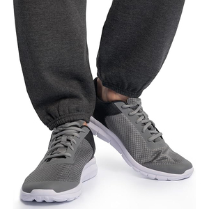 Pantalon de jogging décontracté pour homme en coton gris léger, taille élastique avec cordon de serrage, poches latérales, séchage rapide, idéal pour l'automne - Product Image 3