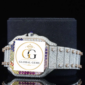 Premium Quality Luxury Iced Out Gold Diamond Watch for Business Parties and Daily Wear Available at Competitive Price from India - Product Image 3