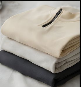 Heavyweight Cotton <b>Fleece</b> 420 GSM Half Zip Pullover <b>sweatshirt</b> Jacket Men Custom Logo <b>Lined</b> Streetwear <b>Sweatshirt</b> Manufacturer - Product Image 2