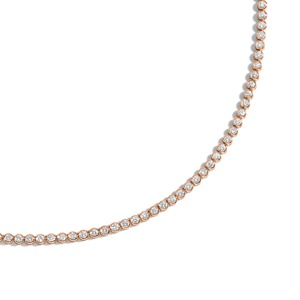 Luxeshine Women's Luxury 5 Carat Bezel-Set Lab Grown Brilliant Cut E Color IGI Certified 14K Rose Gold Diamond Tennis <b>Necklace</b> - Product Image 3