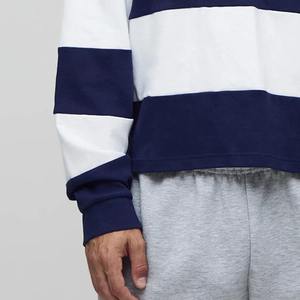 Pulls de rugby rayés en coton, col polo, manches longues, pour hommes, 100 % coton, coupe classique, vente en gros - Product Image 5