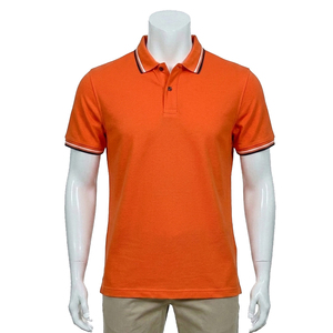 Camisa de Golf de Manga Corta para Hombre, de Jersey de Spandex/Algodón, Sólida, Transpirable, con Botones al Frente, ODM 220g, Teñido Liso - Product Image 5