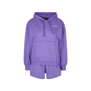 Ideal para Marcas de Ropa Urbana y Pedidos de Marca Privada, Conjunto de Sudadera con Capucha y Pantalones Cortos para Mujer, Calidad Premium, Precio al por Mayor OEM 2026 - Product Image 4