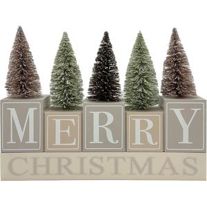 Decorazioni Natalizie Rustiche in Legno per la Casa, Albero di Natale Vintage da Tavolo, Stile Fattoria - Product Image 1