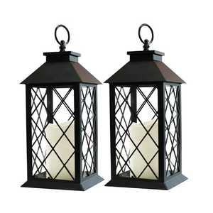 Set 3 Black Metal Handmade Heat Resistant Tall Dome Top Clear Glass Panel Hanging Tabletop <b>Hurricane</b> Lamp Candle <b>Lanterns</b> - Product Image 6