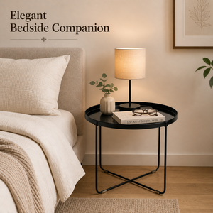 Luxury Movable Eco-Friendly Metal <b>Side</b> <b>Table</b> <b>Tray</b> Top | Waterproof Art Deco Iron Accent <b>Table</b> for Living Room Bedroom Entryway - Product Image 4