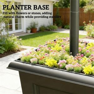 Set di 2 Luci Solari da Giardino Nere con Vaso per Fiori e Illuminazione Ambientale - Product Image 3