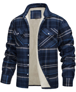 Veste en flanelle pour homme, doublée de polaire, style chemise, à carreaux, avec fermeture éclair, capuche, douce et chaude - Product Image 6