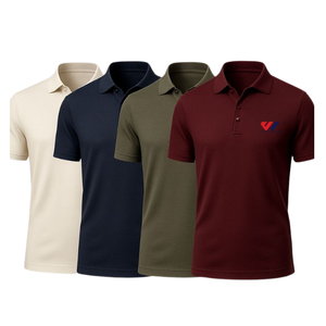 T-shirt décontracté pour homme, uni, tissé, à manches courtes, col chemise, pull-over, avec logo personnalisé, uniforme, été, premium, anti-humidité, ODM - Product Image 3