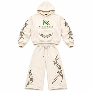 Custom <b>Men</b> Tribal Print Pullover Hoodie Wide Leg Sweatpants Set 2 Piece <b>Winter</b> Y2K Streetwear Hip Hop Fleece Tracksuit <b>Clothes</b> - Product Image 6