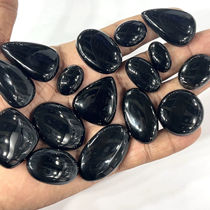 Cabochon en obsidienne noire naturelle, pierres précieuses en vrac, formes variées, 20-30 mm, livraison rapide en gros - Product Image 1