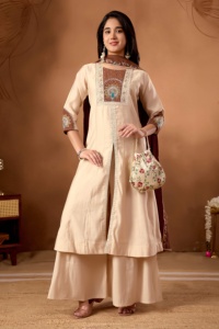 ROMAN SILK ANRKALI <b>KURTI</b> - Product Image 2