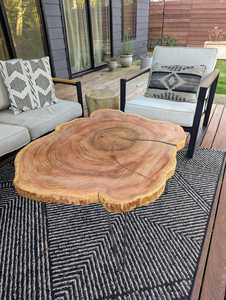 Mesa de Centro de Madera de Cedro Natural con Resina Epoxi, Patas de Metal con Diseño de Horquilla, Diseño Moderno, Hecha a Mano, Ecológica - Product Image 2