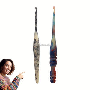 OEM customizable resin <b>hooks</b> varios designs swirl, glitter, wood hybrid or <b>ergonomic</b> shape for private label smooth <b>hooks</b> - Product Image 3