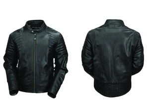 Classic Style US Sizes Sports Unisex Universal Motorcycle Leather Blazer Coat Stand Collar Custom Leather Jacket for <b>Men</b> - Product Image 5
