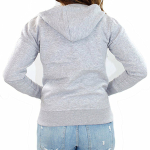 Sudadera Ligera con Capucha y Cordón Ajustable para Mujer, Manga Larga, Color Gris Sólido, con Cierre Frontal y Bolsillo, para Deportes al Aire Libre - Product Image 4