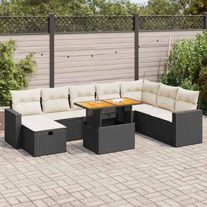 Conjunto de Sofá de Jardín de Ratán Sintético Marrón con Patas Ajustables Grandes, Muebles de Exterior Cómodos y Elegantes - Product Image 1
