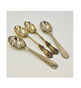 Brass Spoon Customized Design <b>Camping</b> Tea Dessert Coffee Classic Sustainable Brass Cutlery Spoon <b>Sets</b> - Product Image 5