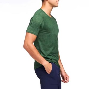 T-shirt respirant pour homme, col rond, couleur unie, coton, manches courtes, qualité supérieure, style streetwear, vêtements d'été, coupe ajustée, chemises pour homme - Product Image 3