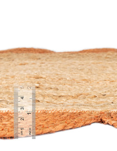 Tapis de couloir en jute naturel tressé à la main, à bord festonné, style campagnard, pour couloir, cuisine, entrée - Product Image 6